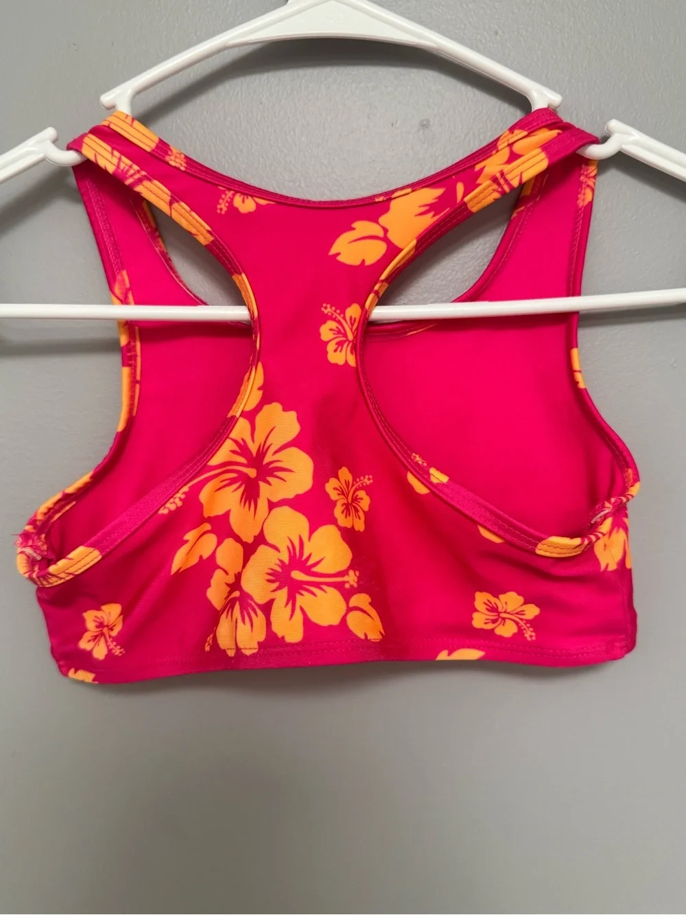 wonder nation Kids Swim Top - Hot Pink & Orange Floral
